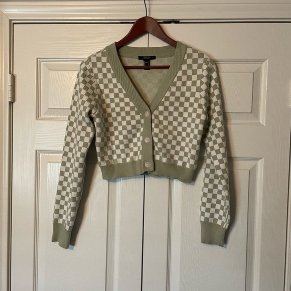 Forever 21 Checked Crop Sweater - Picture 1 of 5